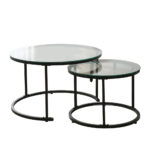 SOLAR COFFEE TABLE SET 2ΤΕΜ ΜΑΥΡΟ 75x75x45 04-0520 - Image 3