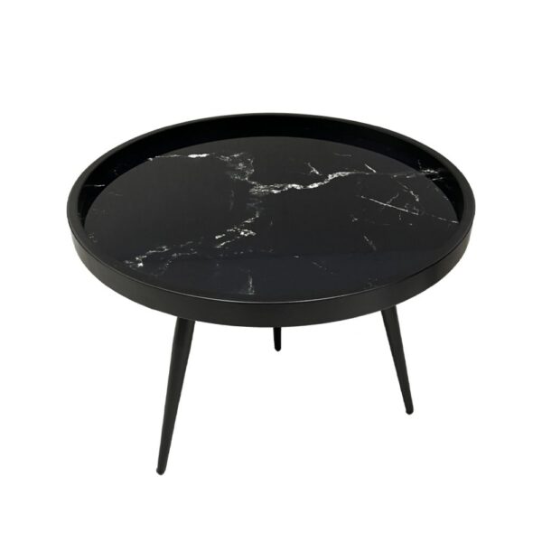 MARM COFFEE TABLE ΜΑΥΡΟ ΜΕ PATTERN ΜΑΥΡΟ 60x60x45 04-0640 - Image 6