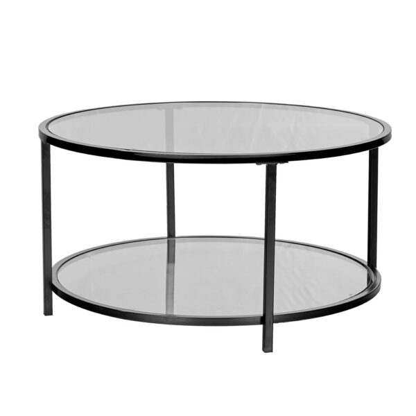 MOON COFFEE TABLE ΔΙΑΦΑΝΟ ΜΑΥΡΟ 80x80x42 04-0976 - Image 8