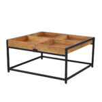 COMBO COFFEE TABLE ΚΑΡΥΔΙ ΜΑΥΡΟ 84x80x42cm 04-1044