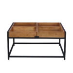COMBO COFFEE TABLE ΚΑΡΥΔΙ ΜΑΥΡΟ 84x80x42cm 04-1044 - Image 5