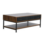 ZUMA COFFEE TABLE 2ΣΥΡΤΑΡΙΑ 3ΡΑΦΙΑ ΚΑΡΥΔΙ ΜΑΥΡΟ 111.5x60x44 04-1057 - Image 9