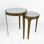 STICKS SIDE TABLE SET 2ΤΕΜ ΛΕΥΚΟ ΧΡΥΣΟ 37x37x54.5cm 04-1202 - Image 7