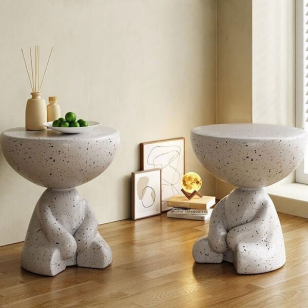 BEAR SIDE TABLE TERRAZZO 38x38x43cm 04-1214 - Image 7