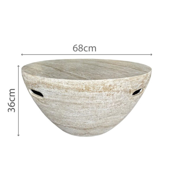 LITHOS CENTRAL COFFEE TABLE BEIGE 68x68x36 04-1226 - Image 6