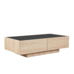 CUBIUS COFFEE TABLE ΦΥΣΙΚΟ ΦΙΜΕ ΜΑΥΡΟ 118x59x33cm 04-1236 - Image 6