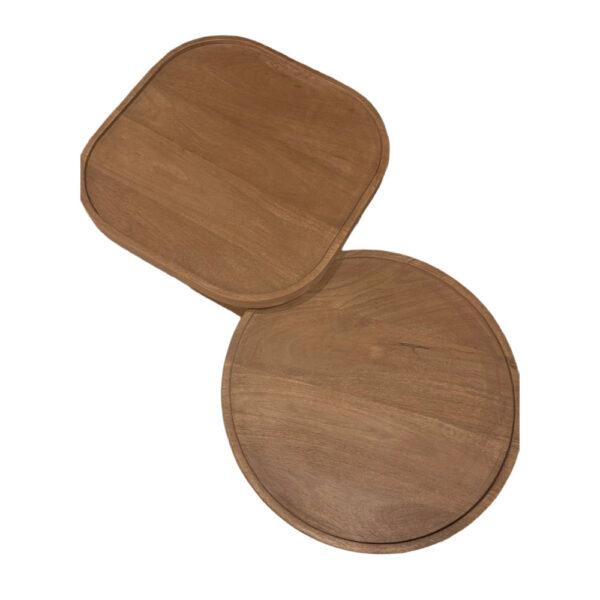 CUBIST SIDE TABLE SET 2ΤΕΜ ΦΥΣΙΚΟ 40x40x50cm 04-1344 - Image 2