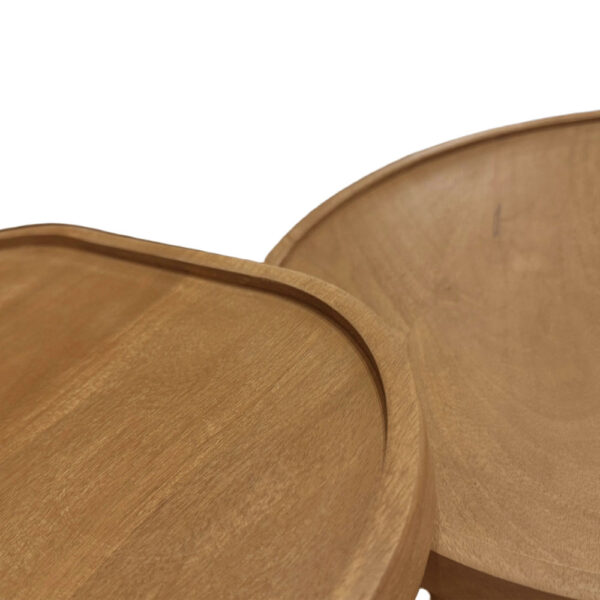 CUBIST SIDE TABLE SET 2ΤΕΜ ΦΥΣΙΚΟ 40x40x50cm 04-1344 - Image 3