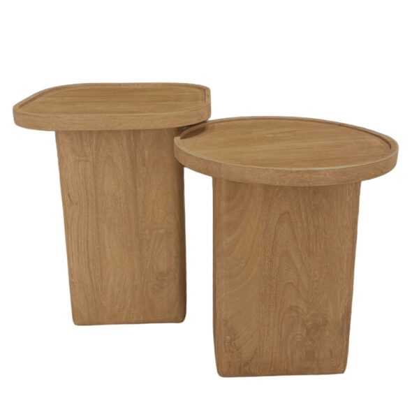 CUBIST SIDE TABLE SET 2ΤΕΜ ΦΥΣΙΚΟ 40x40x50cm 04-1344 - Image 5