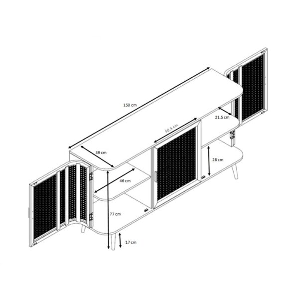 MONMARTE ΜΠΟΥΦΕΣ ΦΥΣΙΚΟ 150x39x77 05-0718 - Image 15