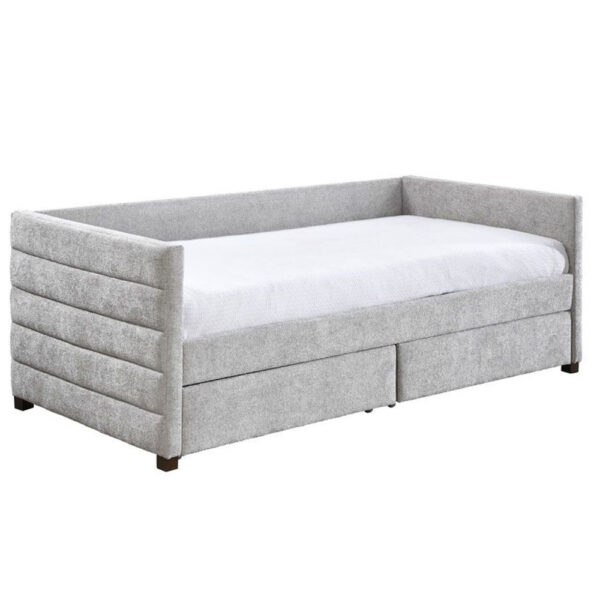 SUENO ΚΑΝΑΠΕΣ ΚΡΕΒΑΤΙ (ΓΙΑ ΣΤΡΩΜΑ 90x190cm) ΓΚΡΙ ΑΝΟΙΧΤΟ 209x99.5x76cm 09-2036 - Image 6