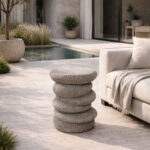 BALANCE SIDE TABLE STONE GREY 34x37x49.5cm 16-0918 - Image 2