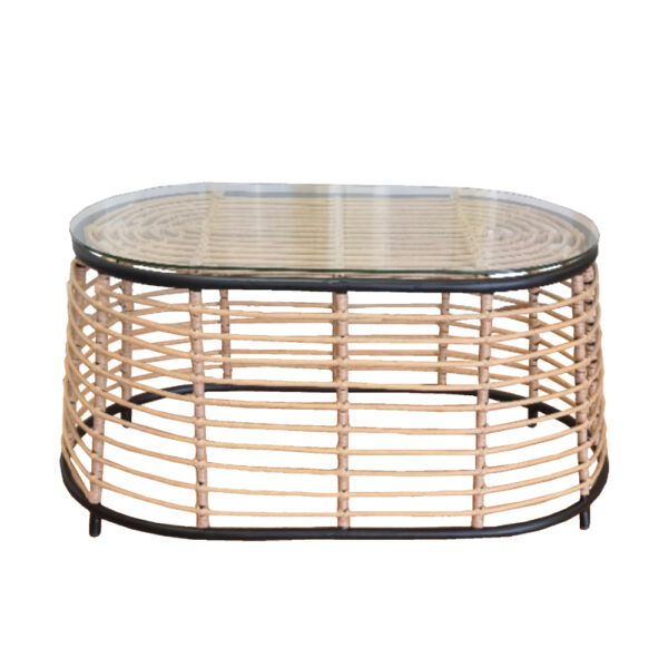 LOOM COFFEE TABLE ΦΥΣΙΚΟ ΜΑΥΡΟ 95x55x45 22-0052 - Image 10