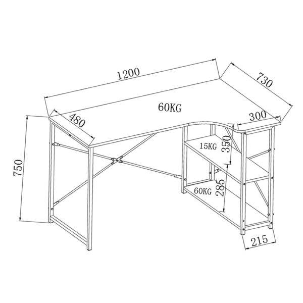 EDGE ΓΡΑΦΕΙΟ SONOMA ΜΑΥΡΟ 120x73x75 28-0122 - Image 9