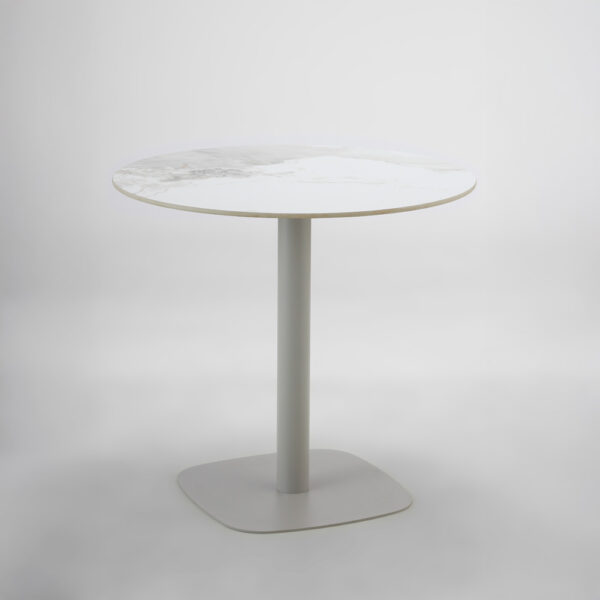 UNO ΤΡΑΠΕΖΙ BEIGE ΜΕ ΟΨΗ ΜΑΡΜΑΡΟΥ ΓΚΡΙ 80x80x74cm 52-0024 - Image 5