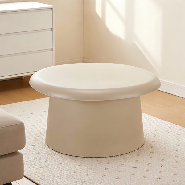 RIVVA COFFEE TABLE SAND BEIGE 70x70x39cm 54-0018 - Image 6
