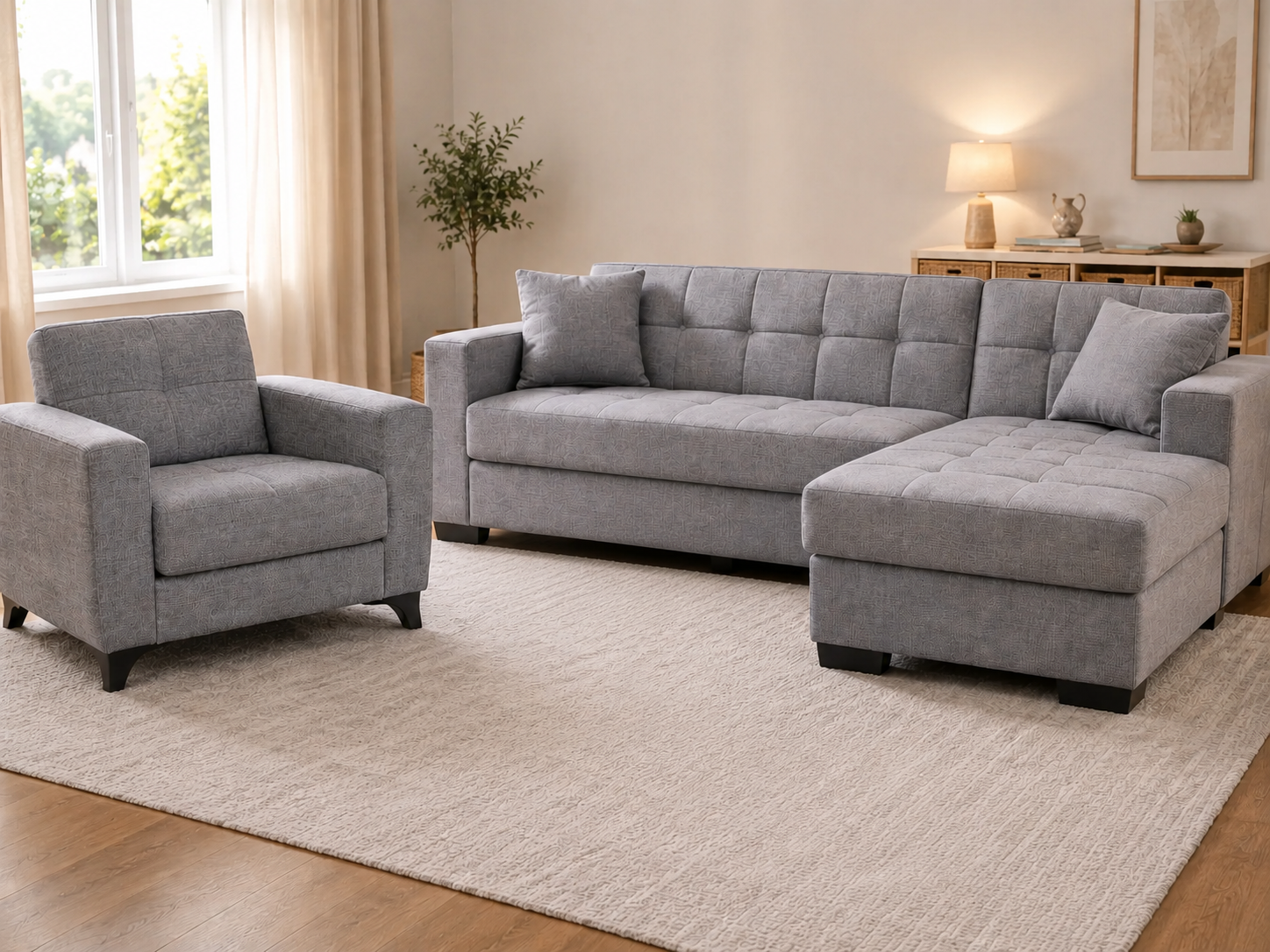 Σετ Σαλονιού Soft Living Grey Σετ Σαλονιού Soft Living Grey , All4home - Image 1