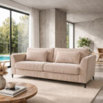 COCOON ΚΑΝΑΠΕΣ ΚΡΕΒΑΤΙ 3ΘΕΣΙΟΣ BEIGE LINCOLN 03 208x94x92cm 71-0115 - Image 2