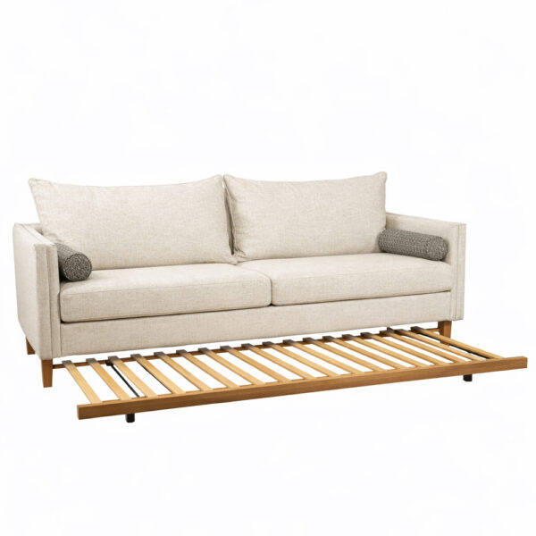 COMMODO ΚΑΝΑΠΕΣ ΚΡΕΒΑΤΙ 3ΘΕΣΙΟΣ OFF WHITE NEVE 02 ΚΑΦΕ NEVE 16 230x81x88cm 71-0434 - Image 3