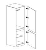 Ντουλάπα μονόφυλλη, 45/52/200 εκ., Modul 934, Genomax - Image 2