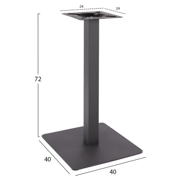 ΒΑΣΗ ΜΕΤΑΛΛΙΚΗ ΓΚΡΙ 40X40X72Υεκ. HM414.20 - Image 2