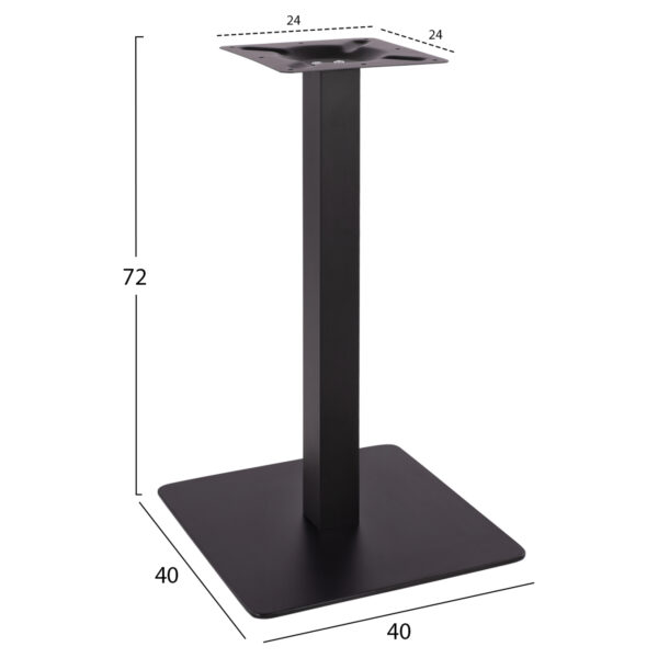 ΒΑΣΗ ΜΕΤΑΛΛΙΚΗ ΜΑΥΡΗ ΜΑΤ 40X40X72Υεκ. HM414.11 - Image 2