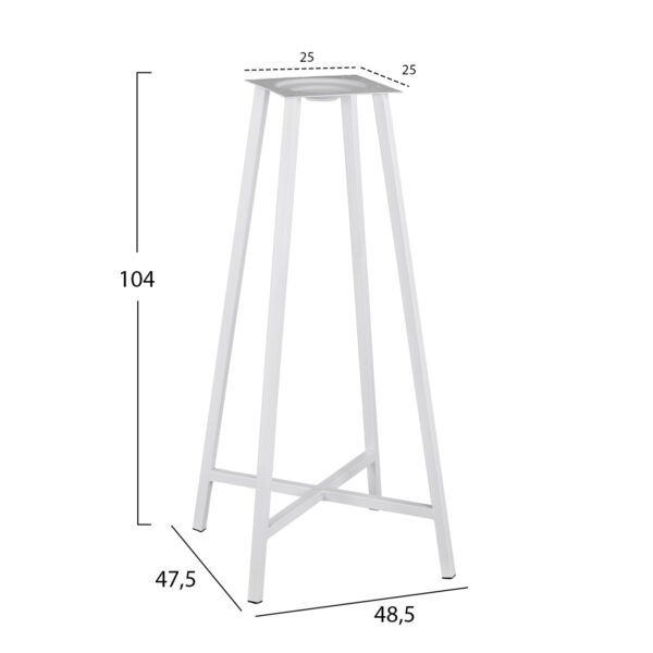 ΒΑΣΗ ΜΠΑΡ ΤΕΣΣΕΡΑ ΠΟΔΙΑ TS952 ΛΕΥΚΗ 48.5x47.5x104 cm. - Image 2