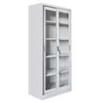 ΒΙΒΛΙΟΘΗΚΗ ΜΕ ΣΥΡΟΜΕΝΕΣ ΠΟΡΤΕΣ SLINGER HM6632.02 ΜΕΤΑΛΛΙΚΗ ΛΕΥΚΗ 90x40x185Υεκ