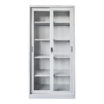 ΒΙΒΛΙΟΘΗΚΗ ΜΕ ΣΥΡΟΜΕΝΕΣ ΠΟΡΤΕΣ SLINGER HM6632.02 ΜΕΤΑΛΛΙΚΗ ΛΕΥΚΗ 90x40x185Υεκ - Image 3