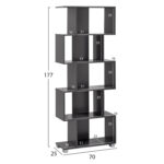 ΒΙΒΛΙΟΘΗΚΗ ΜΕΛΑΜΙΝΗΣ HM2385.10 ΓΚΡΙ 70x25x177Υ εκ. - Image 2