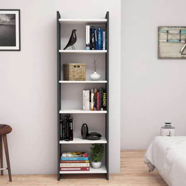 ΒΙΒΛΙΟΘΗΚΗ CLASSIKER HM9226.13 ΜΕΛΑΜΙΝΗΣ ΓΚΡΙ-ΛΕΥΚΟ 48,5x22x160Υεκ. - Image 3