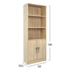 ΒΙΒΛΙΟΘΗΚΗ ΜΕΛΑΜΙΝΗΣ ENSLEY HM2027.03 SONAMA ΜΕ ΧΕΡΟΥΛΙ 60x30x180εκ - Image 2
