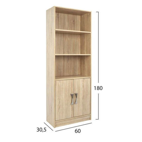 ΒΙΒΛΙΟΘΗΚΗ ΜΕΛΑΜΙΝΗΣ ENSLEY HM2027.03 SONAMA ΜΕ ΧΕΡΟΥΛΙ 60x30x180εκ - Image 2