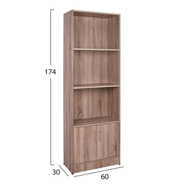 ΒΙΒΛΙΟΘΗΚΗ ΜΕΛΑΜΙΝΗΣ HAYDEN HM2269.02 ΣΕ ΧΡΩΜΑ SONAMA 60x30x174Υεκ. - Image 2