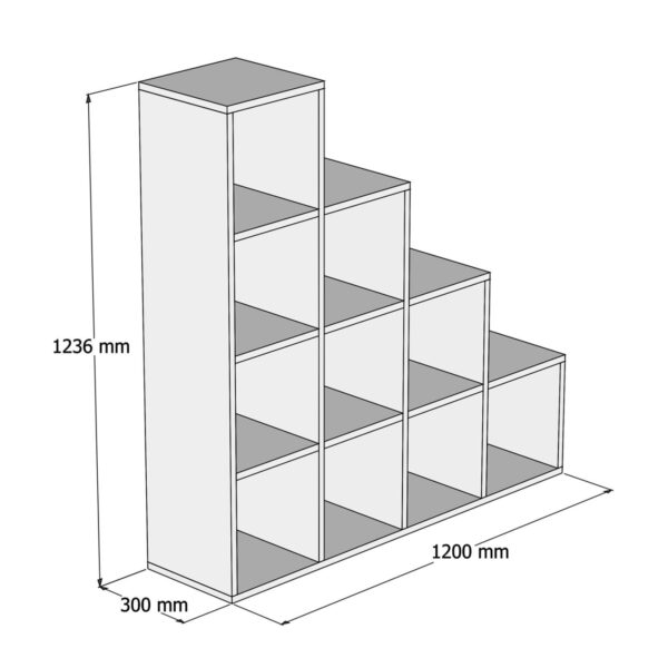 ΒΙΒΛΙΟΘΗΚΗ ΜΕΛΑΜΙΝΗΣ SCALE ΛΕΥΚΟ 120x30x123,6Υεκ.HM9238.11 - Image 2