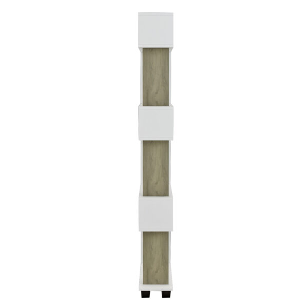 ΒΙΒΛΙΟΘΗΚΗ ΜΕΛΑΜΙΝΗΣ OWLOLIVE GREY ΛΕΥΚΟ 60x19,5x165Yεκ.HM8923.11 - Image 5