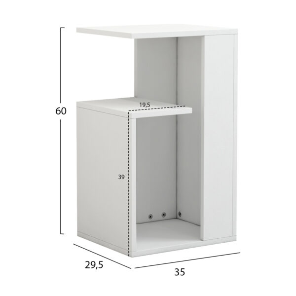 ΒΟΗΘΗΤΙΚΟ ΤΡΑΠΕΖΙ DAWN ΜΕΛΑΜΙΝΗΣ ΛΕΥΚΟ 35X29,5X60Yεκ.HM8880.11 - Image 2
