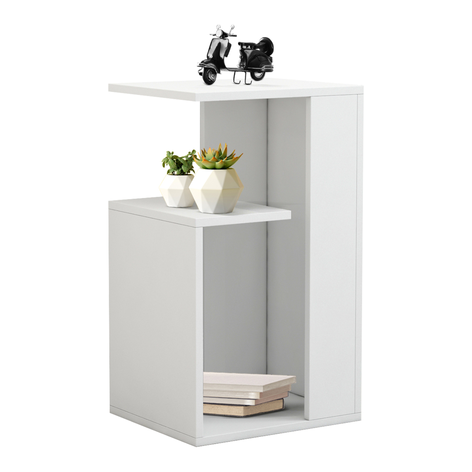 HM8880.11 ΒΟΗΘΗΤΙΚΟ ΤΡΑΠΕΖΙ DAWN ΜΕΛΑΜΙΝΗΣ ΛΕΥΚΟ 35X29,5X60Yεκ.HM8880.11 - Image 1