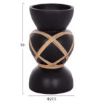 ΔΙΑΚΟΣΜΗΤΙΚΟ ΒΑΖΟ ΔΑΠΕΔΟΥ MAYNARD HM4672.01S TERRACOTTA ΜΑΥΡΟ-RATTAN Φ27.5x50Υ - Image 2