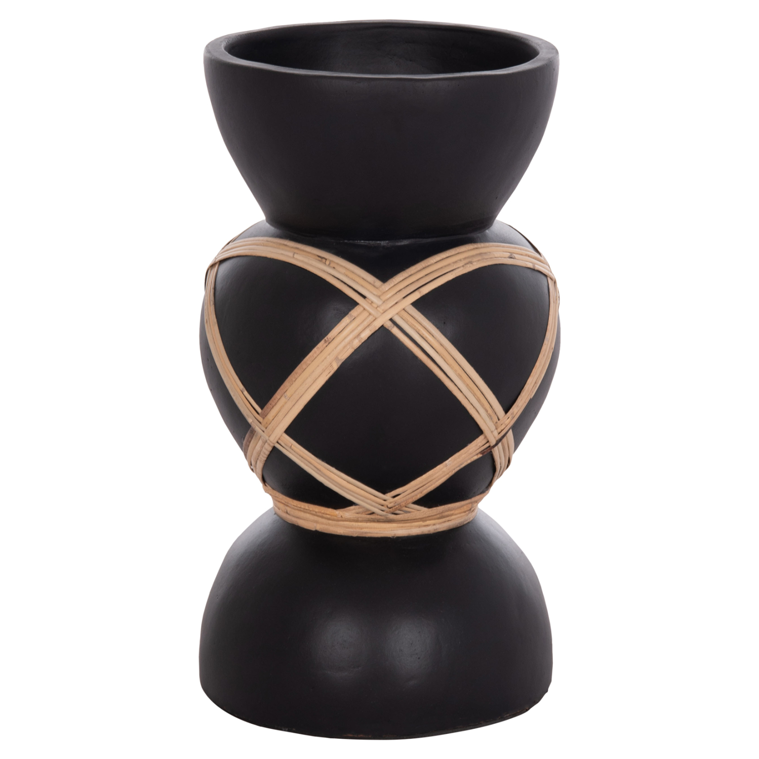 HM4672.01S ΔΙΑΚΟΣΜΗΤΙΚΟ ΒΑΖΟ ΔΑΠΕΔΟΥ MAYNARD HM4672.01S TERRACOTTA ΜΑΥΡΟ-RATTAN Φ27.5x50Υ - Image 1