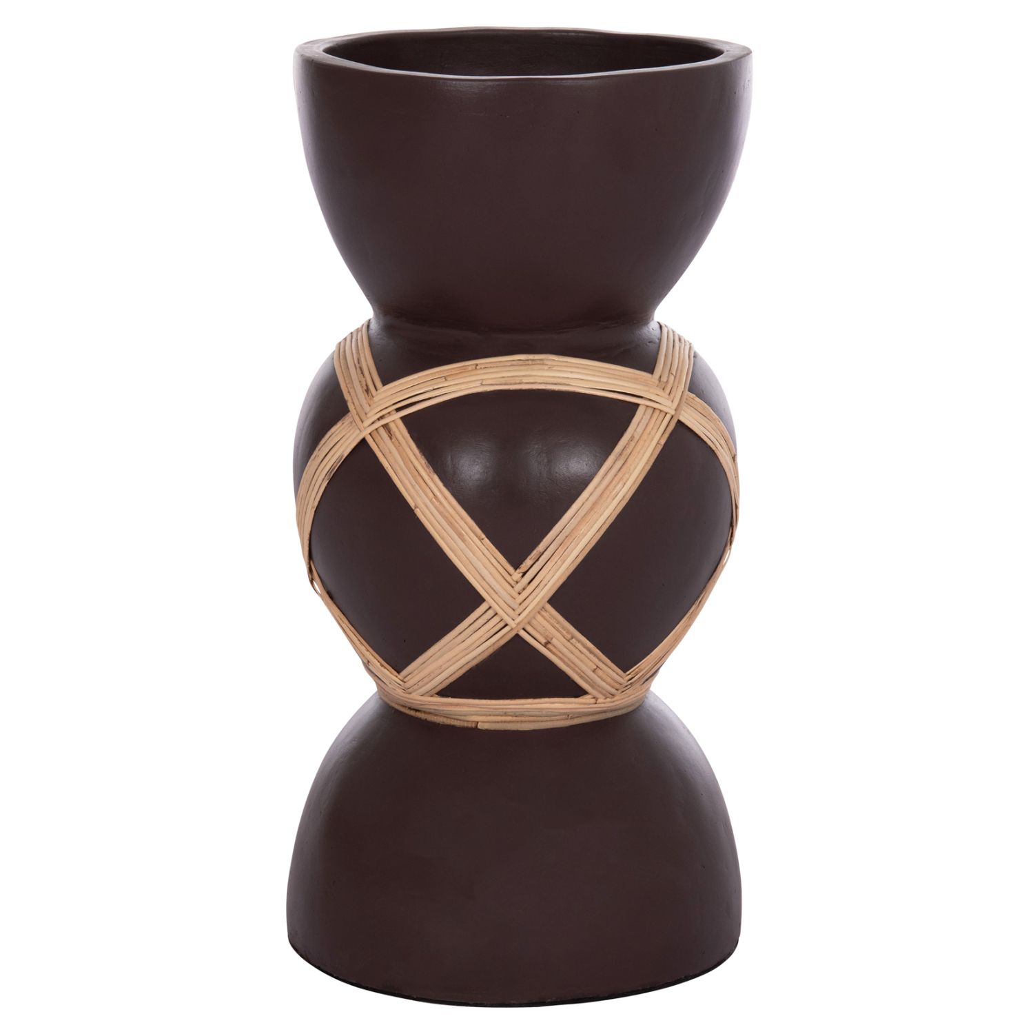HM4672.07L ΔΙΑΚΟΣΜΗΤΙΚΟ ΒΑΖΟ ΔΑΠΕΔΟΥ MAYNARD HM4672.07L TERRACOTTA ΣΟΚΟΛΑΤΙ-RATTAN Φ32x62.5Υεκ - Image 1