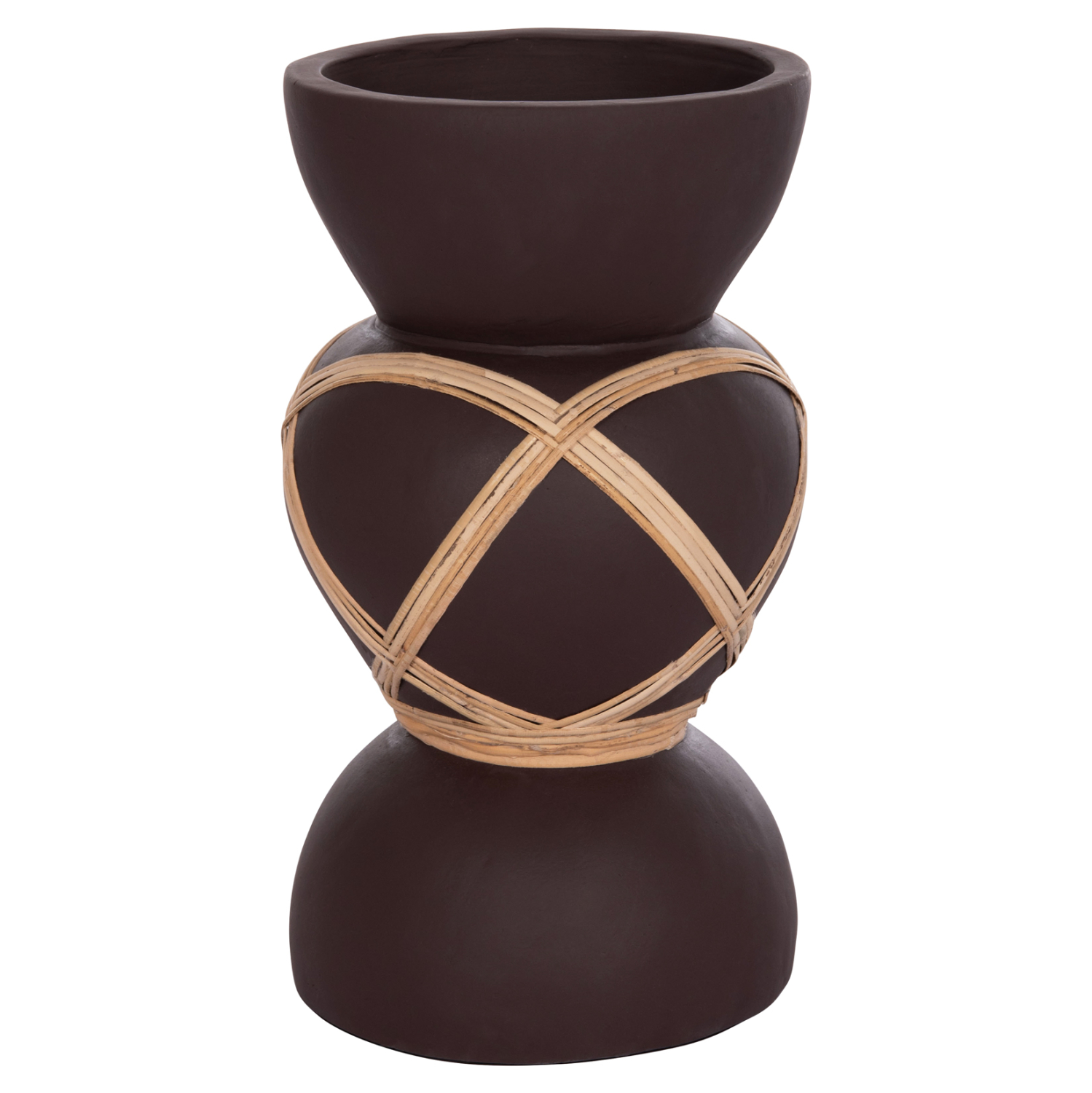 HM4672.07S ΔΙΑΚΟΣΜΗΤΙΚΟ ΒΑΖΟ ΔΑΠΕΔΟΥ MAYNARD HM4672.07S TERRACOTTA ΣΟΚΟΛΑΤΙ-RATTAN Φ27.5x50Υεκ - Image 1