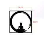 ΔΙΑΚΟΣΜΗΤΙΚΟ ΤΟΙΧΟΥ 100% ΜΕΤΑΛΛΙΚΟ ΜΑΥΡΟ BUDDHA FIGURE 50Χ50 HM7210 - Image 2