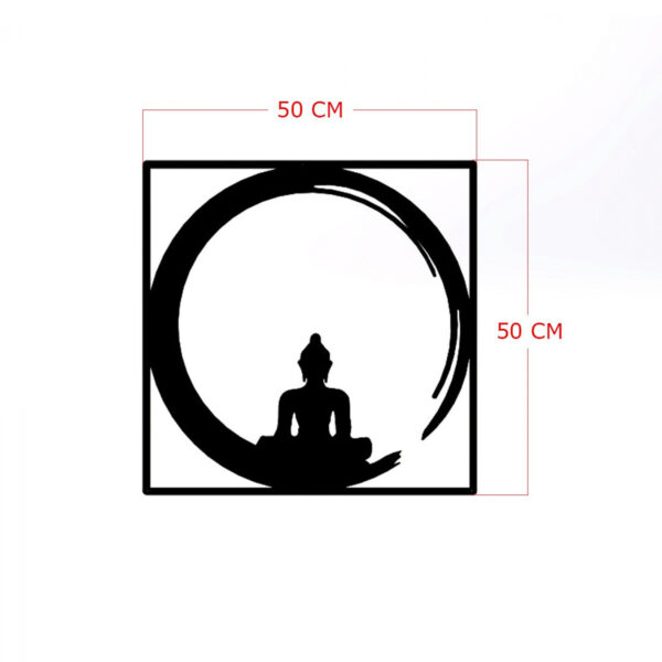 ΔΙΑΚΟΣΜΗΤΙΚΟ ΤΟΙΧΟΥ 100% ΜΕΤΑΛΛΙΚΟ ΜΑΥΡΟ BUDDHA FIGURE 50Χ50 HM7210 - Image 2