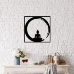 ΔΙΑΚΟΣΜΗΤΙΚΟ ΤΟΙΧΟΥ 100% ΜΕΤΑΛΛΙΚΟ ΜΑΥΡΟ BUDDHA FIGURE 50Χ50 HM7210 - Image 3