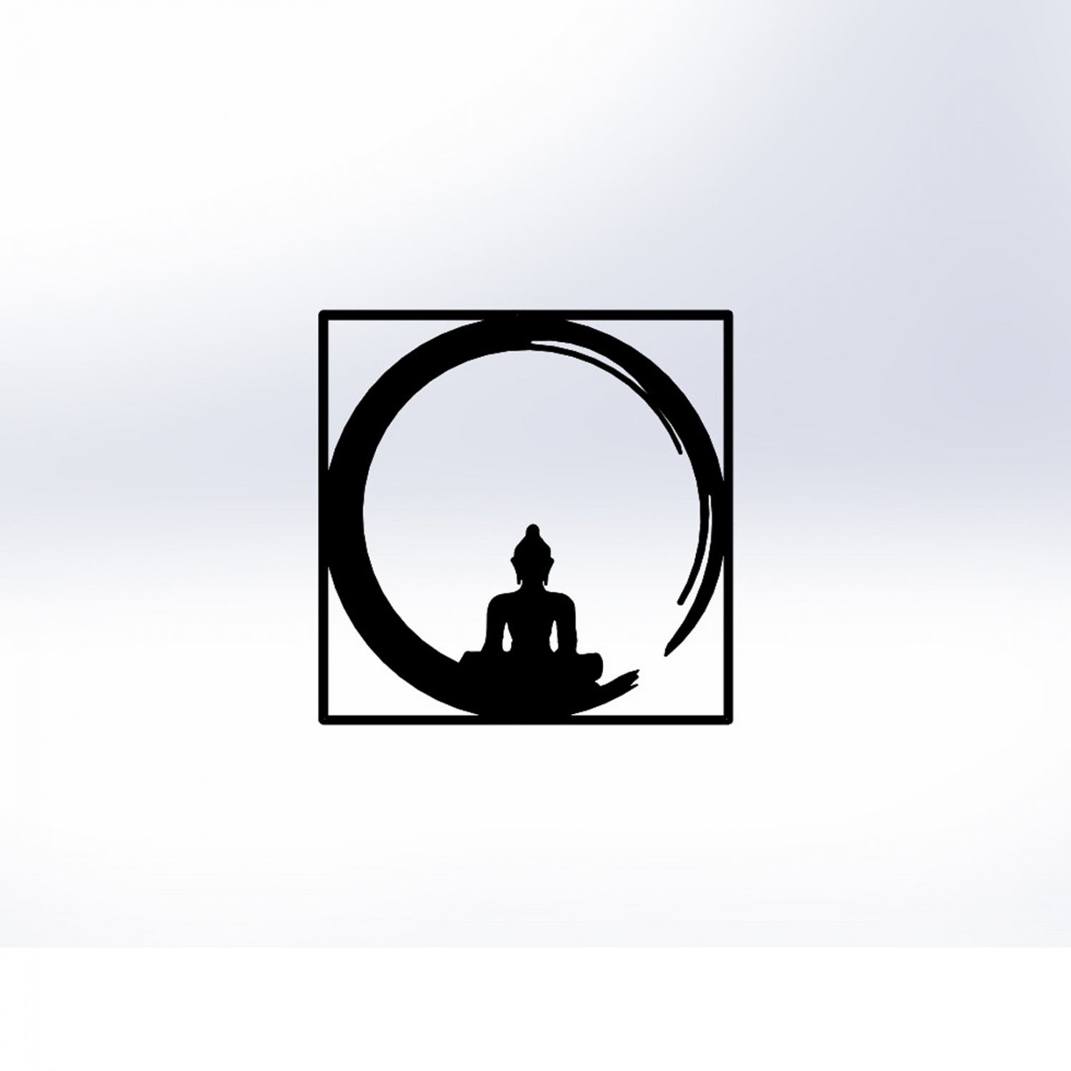 HM7210 ΔΙΑΚΟΣΜΗΤΙΚΟ ΤΟΙΧΟΥ 100% ΜΕΤΑΛΛΙΚΟ ΜΑΥΡΟ BUDDHA FIGURE 50Χ50 HM7210 - Image 1