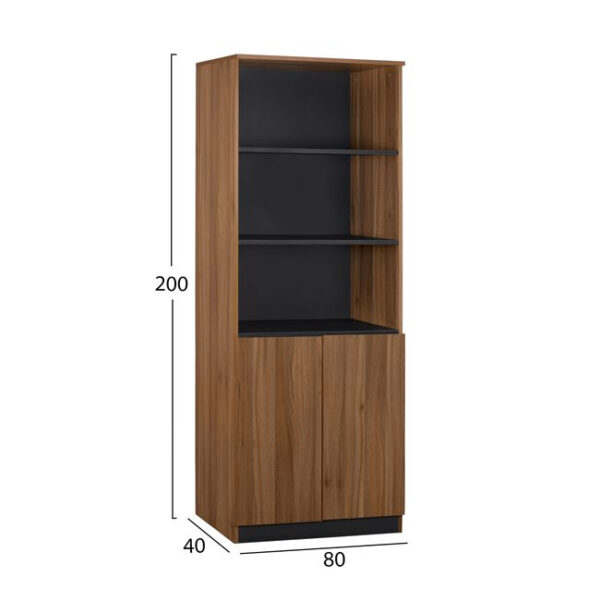 ΕΠΑΓΓΕΛΜΑΤΙΚΗ ΒΙΒΛΙΟΘΗΚΗ ΓΡΑΦΕΙΟΥ SUPREME HM2354 80x40x200Υ εκ. - Image 2