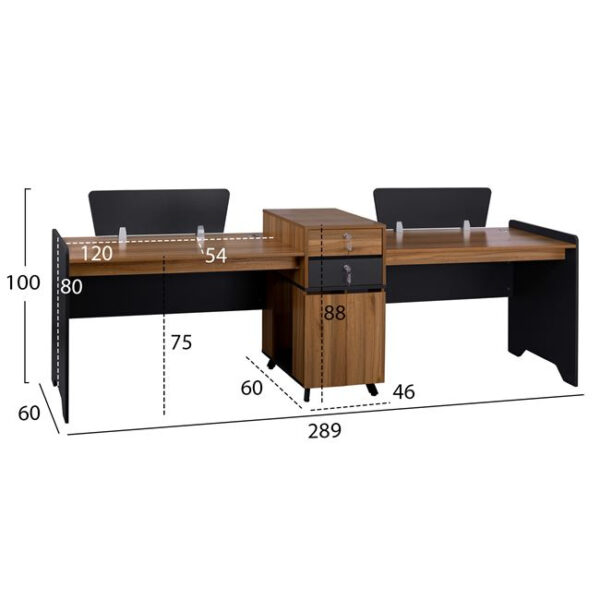 ΕΠΑΓΓΕΛΜΑΤΙΚΟΣ ΣΤΑΘΜΟΣ ΕΡΓΑΣΙΑΣ SUPREME HM2350 2 ΑΤΟΜΩΝ 289x60x100Υ εκ. - Image 2