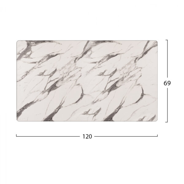 ΕΠΙΦΑΝΕΙΑ ΤΡΑΠΕΖΙΟΥ HPL HM5840.11 MARBLE WHITE-GREY 120x69 εκ. ΠΑΧΟΥΣ 12mm. - Image 2