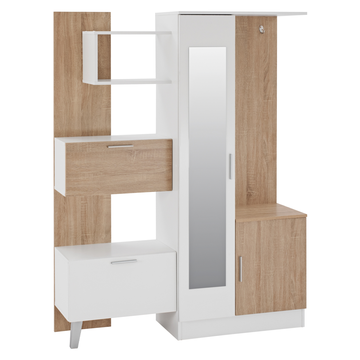 HM2265 ΕΠΙΠΛΟ ΕΙΣΟΔΟΥ ΜΕ ΡΑΦΙΑ & ΚΑΘΡΕΠΤΗ ILIANA HM2265 ΛΕΥΚΟ-SONAMA 125,5x37,5x166,5Y εκ. - Image 1